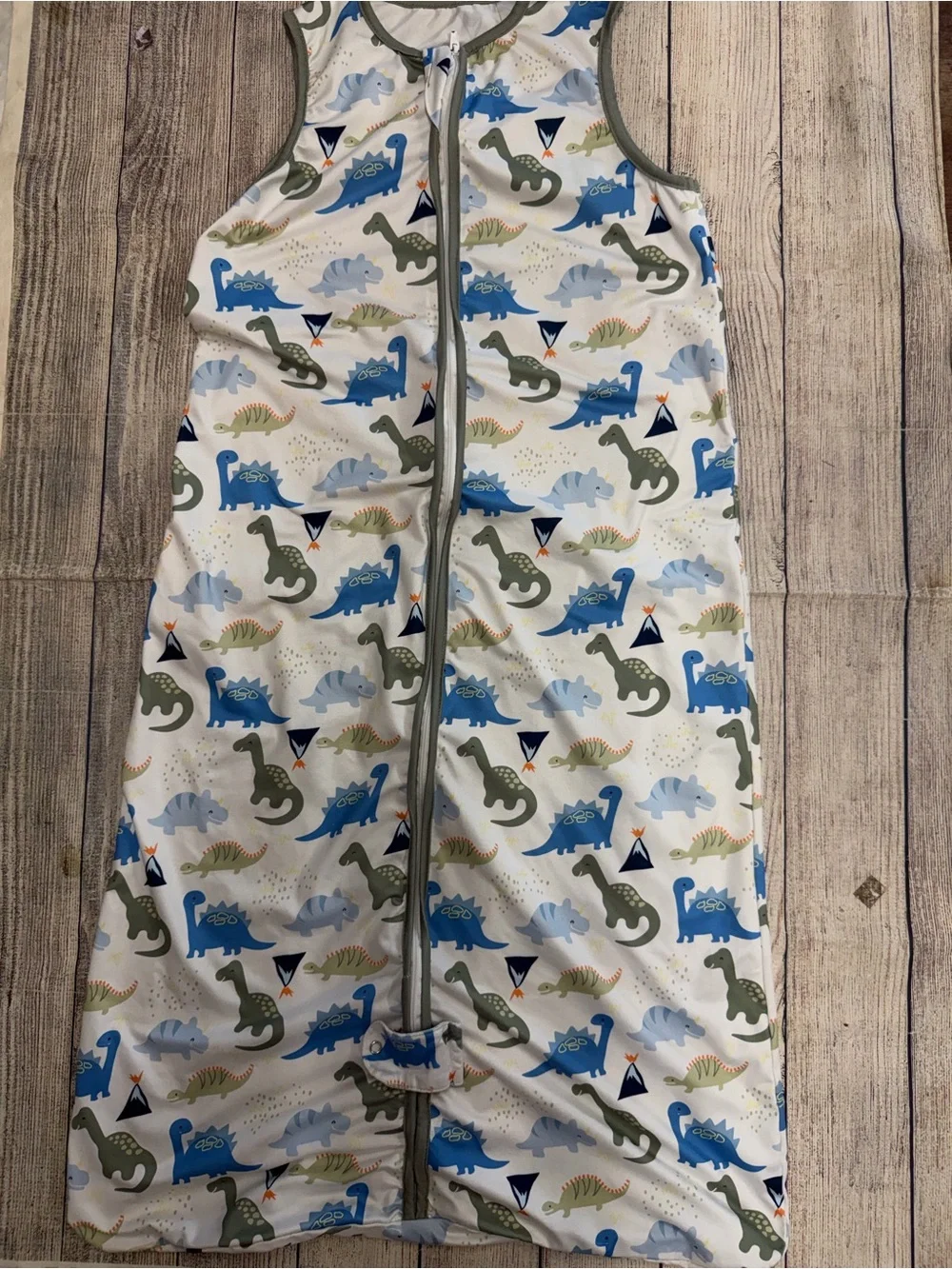 Totaha Blue & Green Dinosaur Sleeveless Kids Pajama Sleep Sack